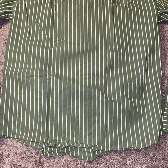 Abercrombie Fitch Muscle Button Up Down Green Work Dress Cotton Business Shirt - Picture 10 of 10